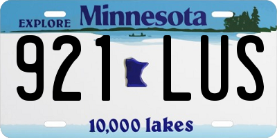 MN license plate 921LUS