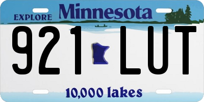 MN license plate 921LUT