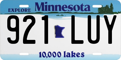 MN license plate 921LUY