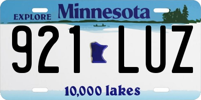 MN license plate 921LUZ