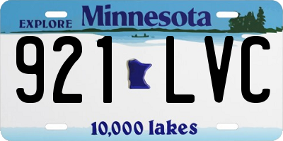 MN license plate 921LVC