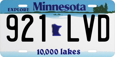 MN license plate 921LVD