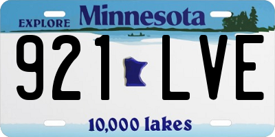 MN license plate 921LVE