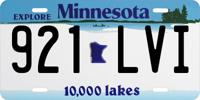 MN license plate 921LVI