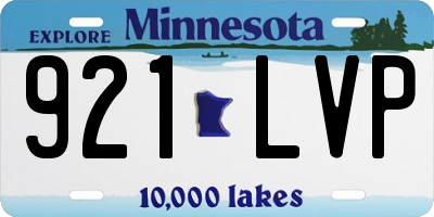 MN license plate 921LVP