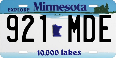 MN license plate 921MDE