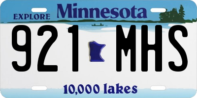 MN license plate 921MHS