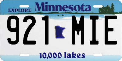 MN license plate 921MIE