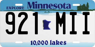 MN license plate 921MII