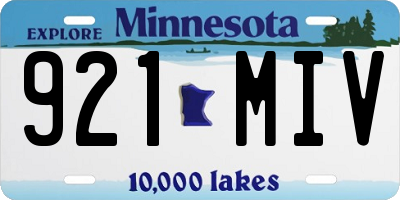 MN license plate 921MIV