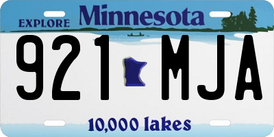 MN license plate 921MJA