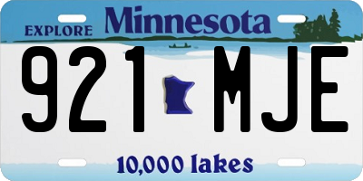 MN license plate 921MJE
