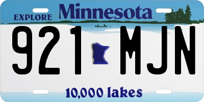 MN license plate 921MJN
