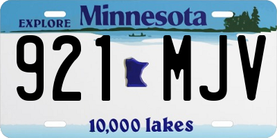 MN license plate 921MJV