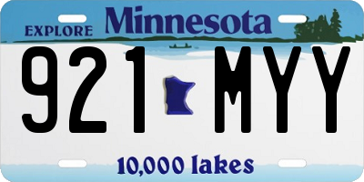 MN license plate 921MYY