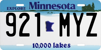 MN license plate 921MYZ