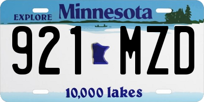 MN license plate 921MZD