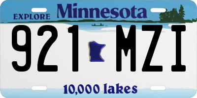 MN license plate 921MZI