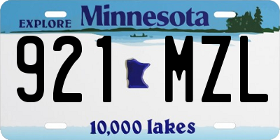 MN license plate 921MZL