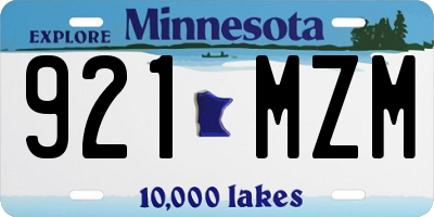 MN license plate 921MZM