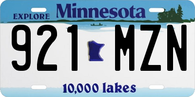 MN license plate 921MZN