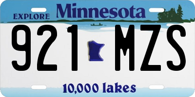 MN license plate 921MZS