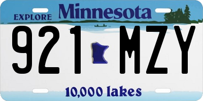 MN license plate 921MZY