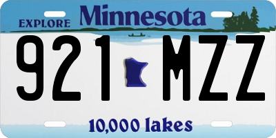 MN license plate 921MZZ