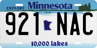MN license plate 921NAC