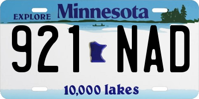 MN license plate 921NAD