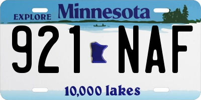 MN license plate 921NAF