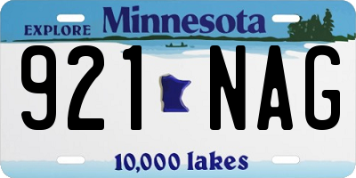 MN license plate 921NAG