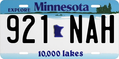 MN license plate 921NAH