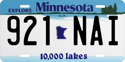 MN license plate 921NAI