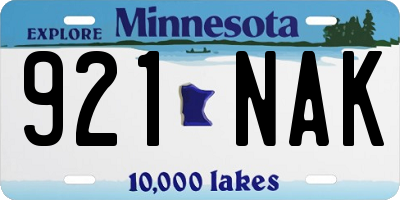MN license plate 921NAK