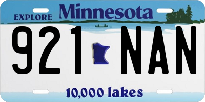 MN license plate 921NAN