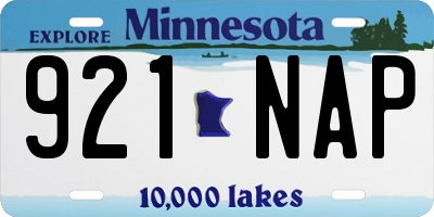 MN license plate 921NAP