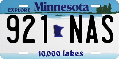 MN license plate 921NAS