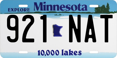 MN license plate 921NAT