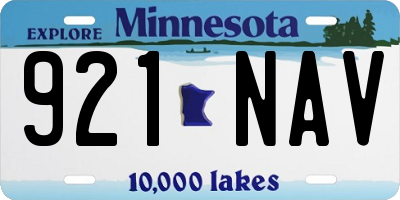 MN license plate 921NAV