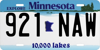 MN license plate 921NAW
