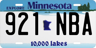 MN license plate 921NBA