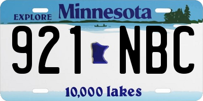 MN license plate 921NBC