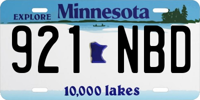 MN license plate 921NBD
