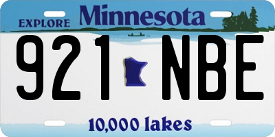 MN license plate 921NBE