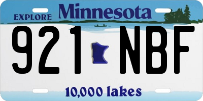 MN license plate 921NBF