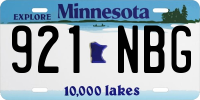 MN license plate 921NBG