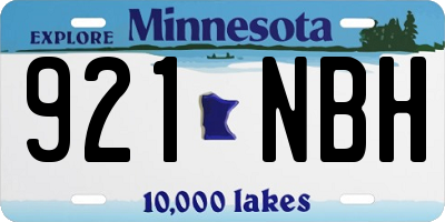 MN license plate 921NBH
