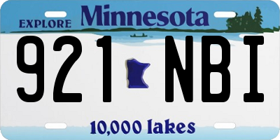 MN license plate 921NBI