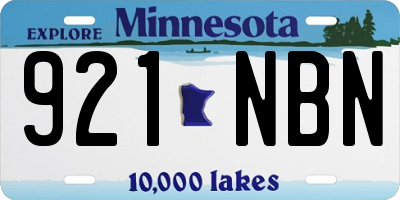 MN license plate 921NBN